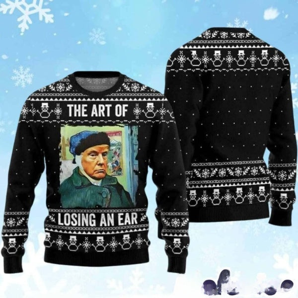 Trump The Art Of Losing An Ear Ugly Christmas Sweater DL011 - WeCustomit
