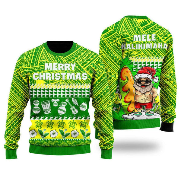 Santa Green Ugly Christmas Sweater For Men & Women Christmas Gift Sweater US3273 - WeCustomit