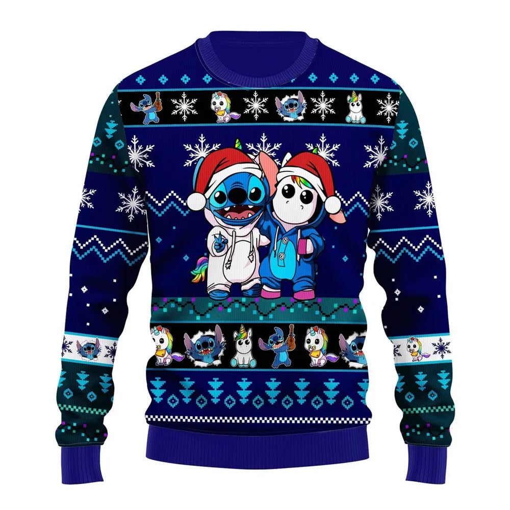 Stitch Unicorn Gift Ugly Christmas Sweater For Men & Women Christmas Gift Sweater BH889 - WeCustomit