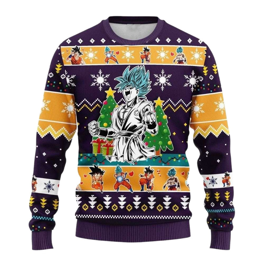 Goku God Super Sai.yan Dragon Ball Z Ugly Christmas Sweater For Men & Women Christmas Gift Sweater US4168 - WeCustomit