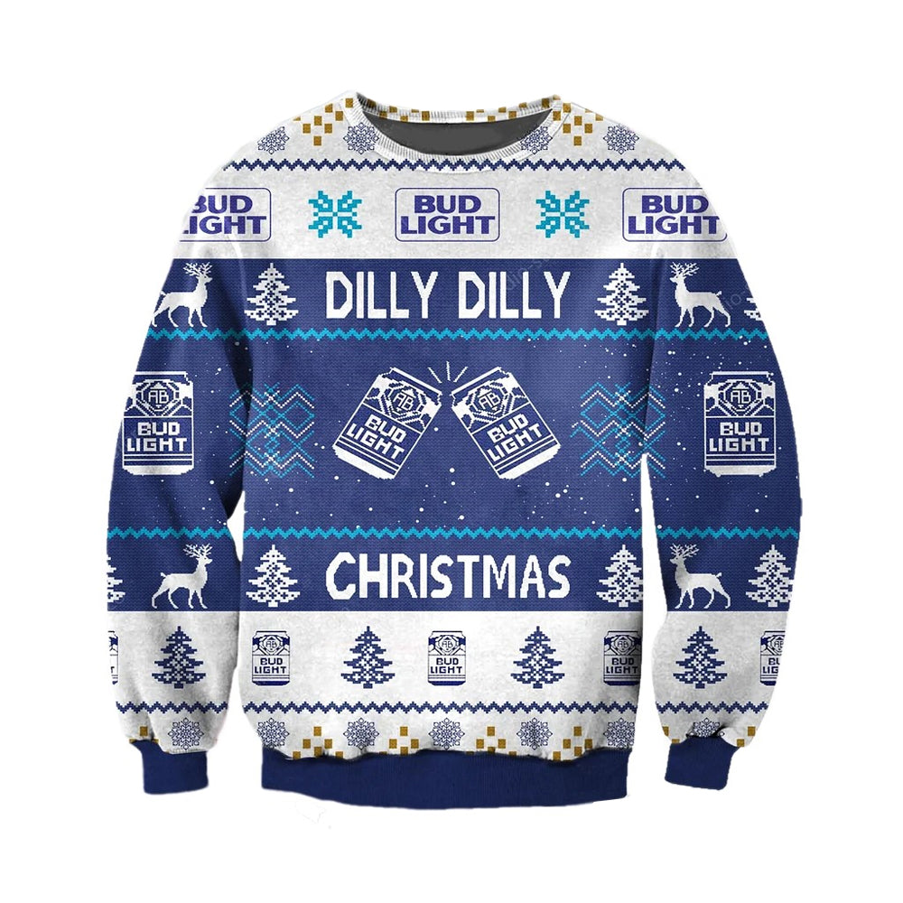 Unisex Bud Light Beer 3D Ugly Christmas Sweater For Men & Women Christmas Gift Sweater BH1185 - WeCustomit
