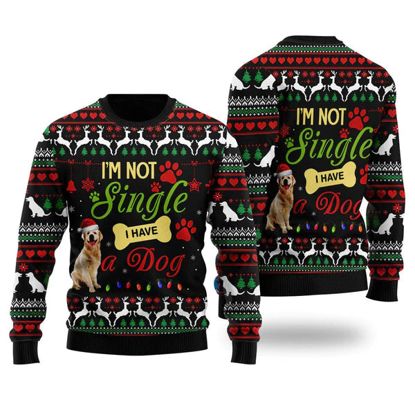 I’m Not Single I Have A Dog Ugly Christmas Sweater For Men & Women Christmas Gift Sweater US2039 - WeCustomit
