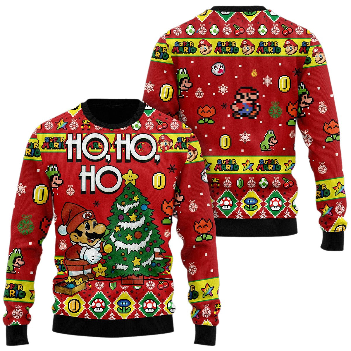 Sup.er Ma.rio Ho Ho Ho Ugly Christmas Sweater For Men & Women Christmas Gift Sweater US4260 - WeCustomit