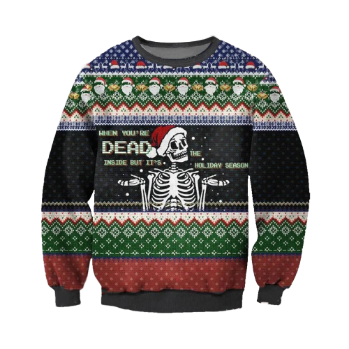 The Holiday Skeleton Ugly Christmas Sweater For Men & Women Christmas Gift Sweater US3433 - WeCustomit