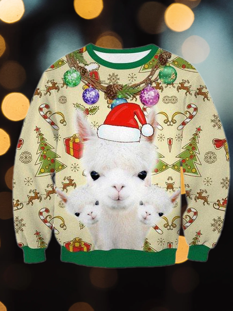 Reindeer Xmas Tree Christmas Holiday Ugly Christmas Sweater For Men & Women Christmas Gift Sweater US1571 - WeCustomit