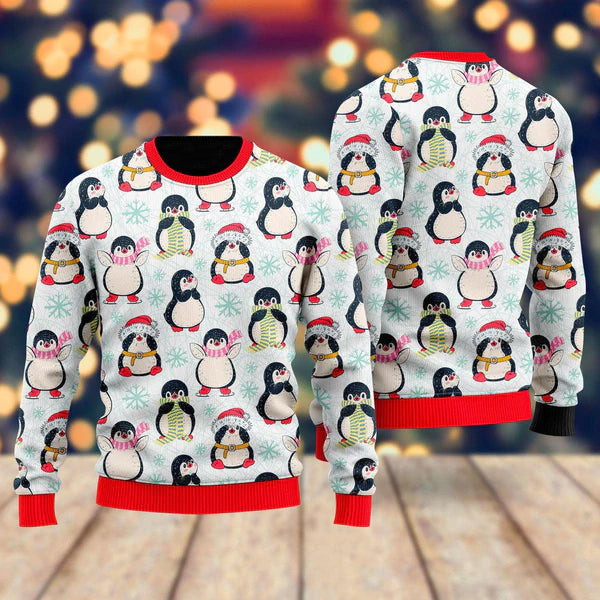 Funny Christmas Penguins Ugly Christmas Sweater For Men & Women Christmas Gift Sweater US1058 - WeCustomit