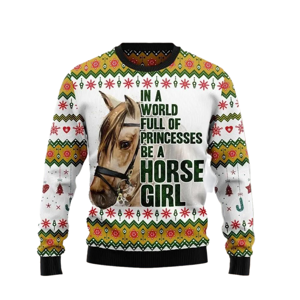 Horse Girl Ugly Christmas Sweater For Men & Women Christmas Gift Sweater US2743 - WeCustomit