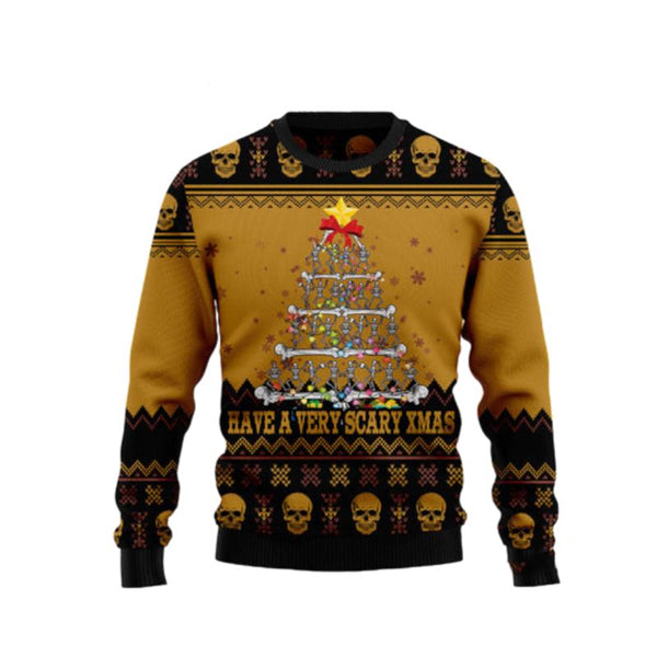Skull Very Scary Xmas Ugly Christmas Sweater For Men & Women Christmas Gift Sweater US2379 - WeCustomit