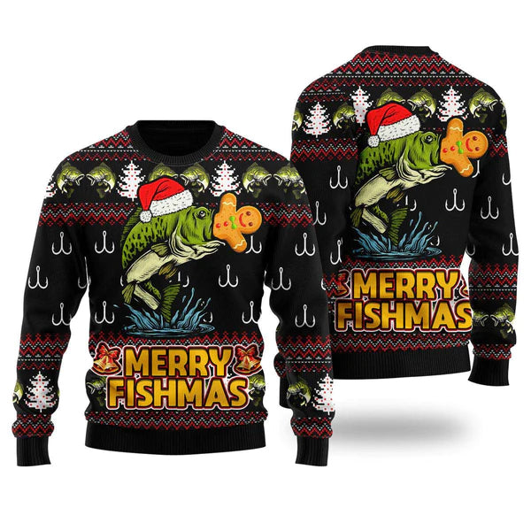 Merry Fishmas Ugly Christmas Sweater For Men & Women Christmas Gift Sweater US1966 - WeCustomit