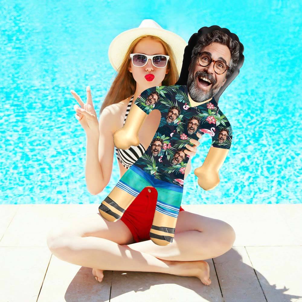 Personalized Blow Up Dolls Hawaiian Shirt Colorful Flamingo Funny Inflatable Man Printed Face for Party Favors