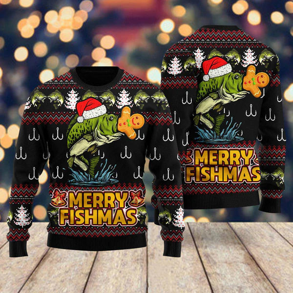 Merry Fishmas Ugly Christmas Sweater For Men & Women Christmas Gift Sweater US1966 - WeCustomit
