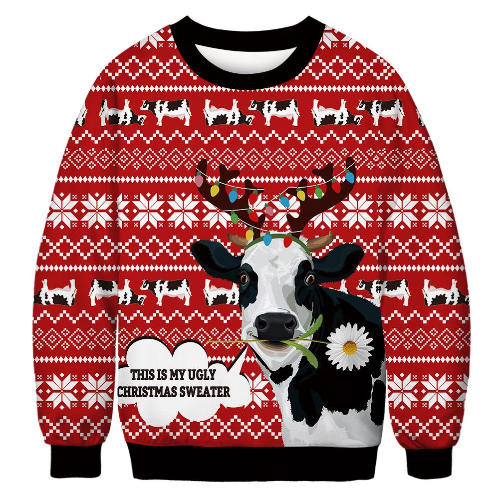 Funny Cow This Is My Ugly Christmas Sweater For Men & Women Christmas Gift Sweater US3033 - WeCustomit
