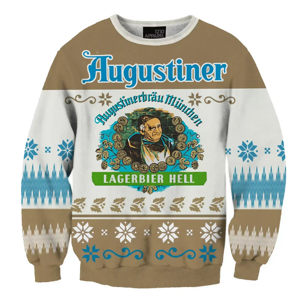 Unisex Vintage Our Beers Augustiner 3D Ugly Christmas Sweater For Men & Women Christmas Gift Sweater BH1153 - WeCustomit