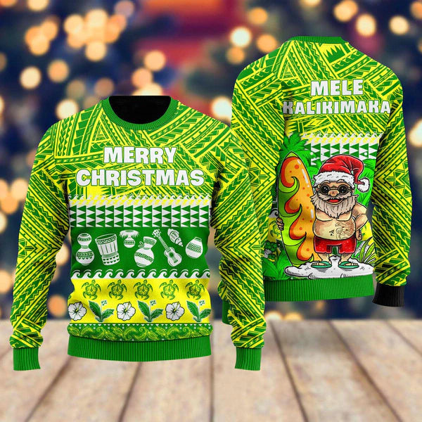 Funny Santa Claus Green Ugly Christmas Sweater For Men & Women Christmas Gift Sweater US2299 - WeCustomit