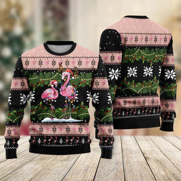 Flamingo Ugly Christmas Sweater For Men & Women Christmas Gift Sweater US1671 - WeCustomit