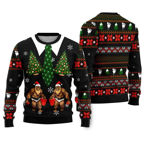 Santa Bigfoot Funny Vest Costume Ugly Christmas Sweater For Men & Women Christmas Gift Sweater US2202 - WeCustomit