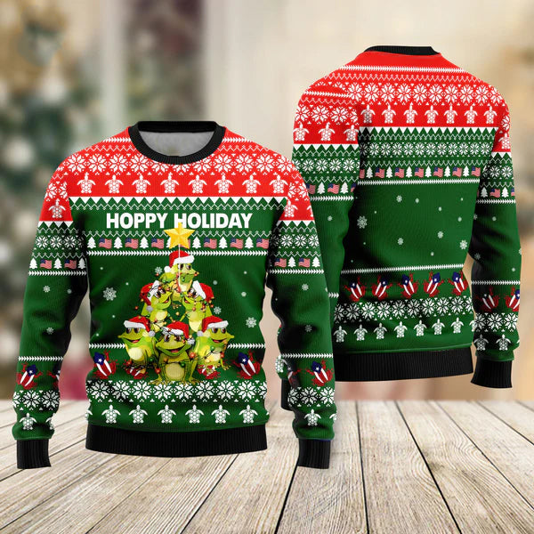 Frog Christmas Tree Ugly Christmas Sweater For Men & Women Christmas Gift Sweater US1063 - WeCustomit