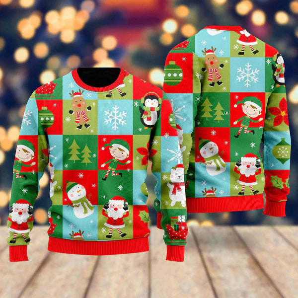 Christmas Holiday Pattern Ugly Christmas Sweater For Men & Women Christmas Gift Sweater US1370 - WeCustomit