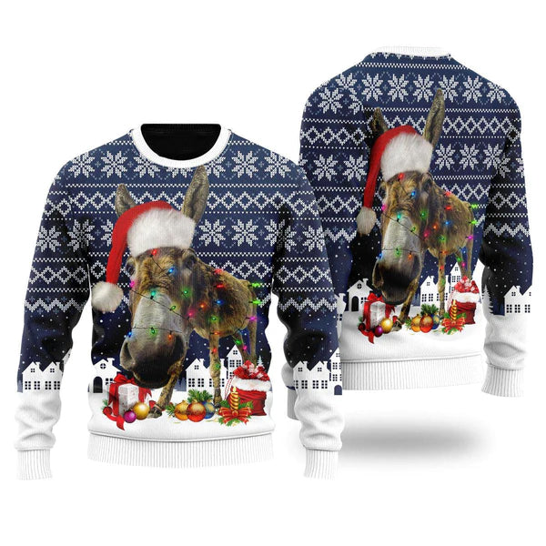 Donkey Merry Christmas Ugly Christmas Sweater For Men & Women Christmas Gift Sweater US1064 - WeCustomit
