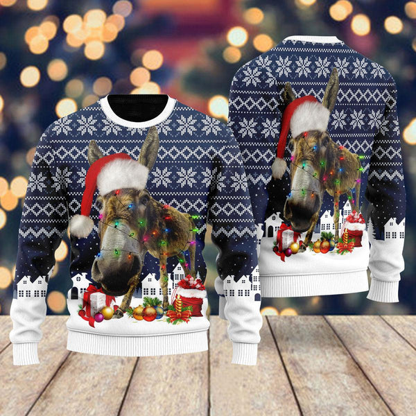 Donkey Merry Christmas Ugly Christmas Sweater For Men & Women Christmas Gift Sweater US1064 - WeCustomit