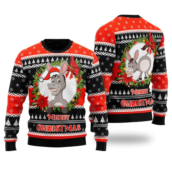 Donkey Funny Merry Ugly Christmas Sweater For Men & Women Christmas Gift Sweater US1970 - WeCustomit