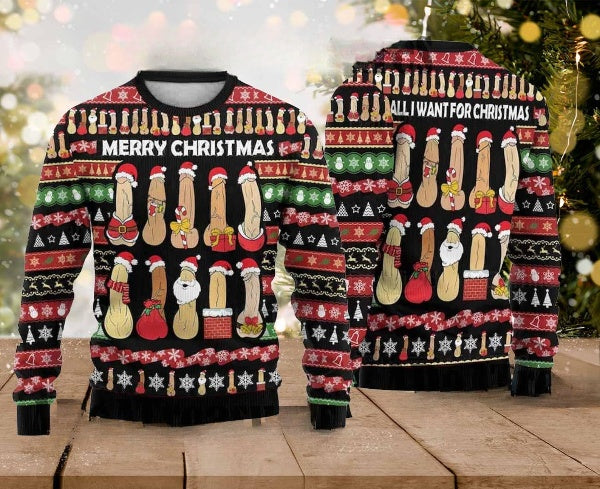 Dirty Ugly Cockmas Christmas Sweater, Xmas Sweater, Christmas Gift Sweatshirt, Gift for Man and Women, Christmas Gifts, Cockmas Sweater - WeCustomit