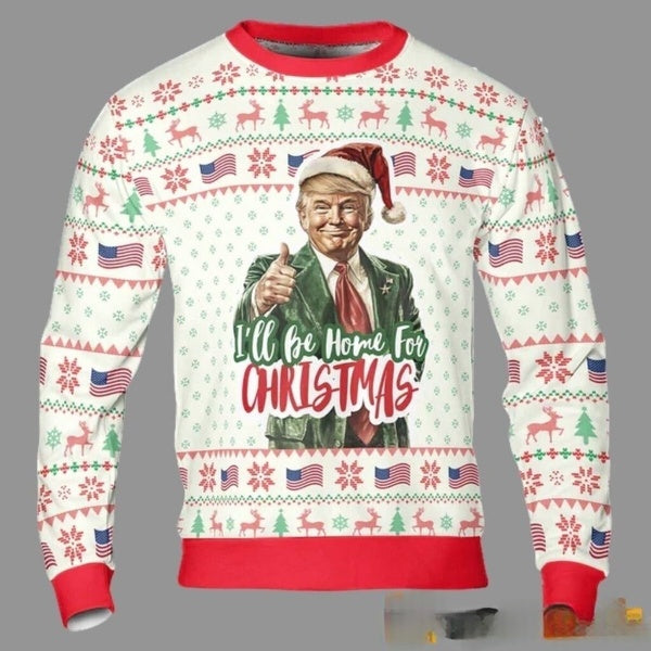 Trump I’ll Be Home For Christmas Ugly Sweater DL015 - WeCustomit