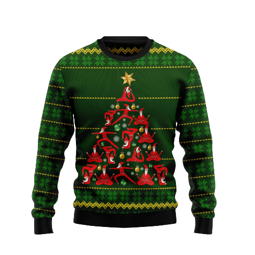 Santa Yoga Christmas Ugly Christmas Sweater For Men & Women Christmas Gift Sweater US1489 - WeCustomit