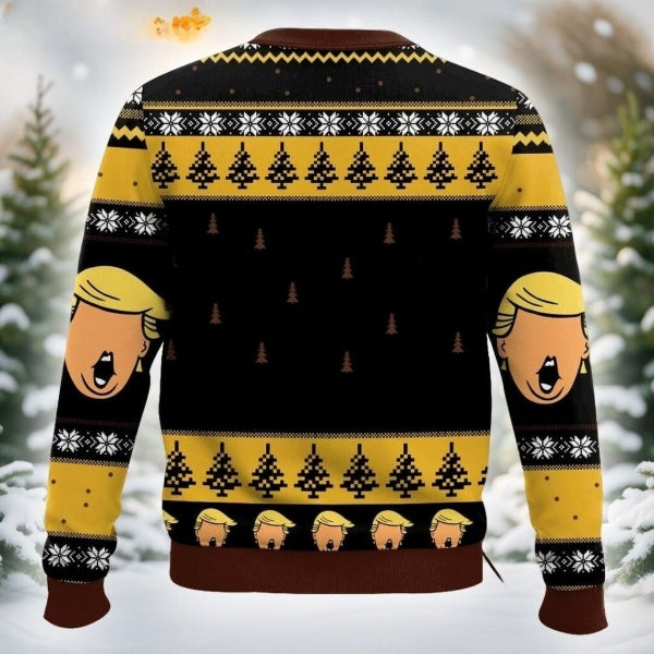 Donald Trump Vacations Merry Christmas Shitter Was Full Ugly Christmas Sweater DL025 - WeCustomit