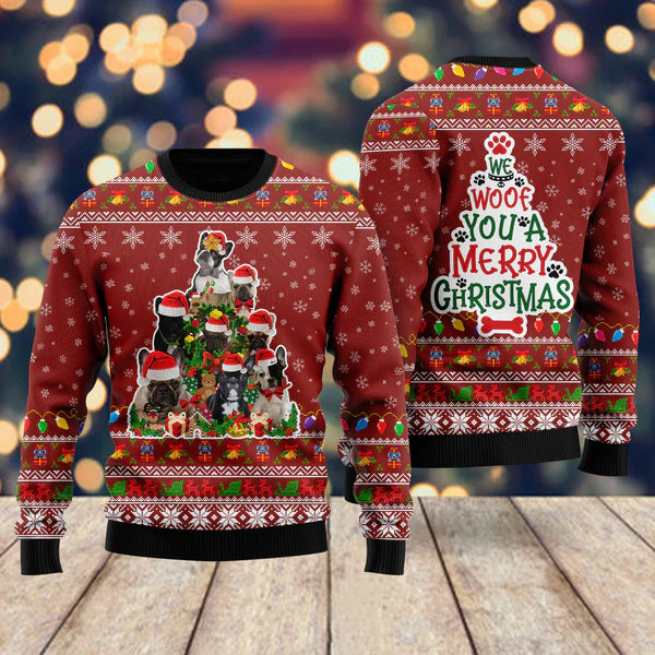 We Woof You A Merry Christmas Ugly Christmas Sweater For Men & Women Christmas Gift Sweater US1134 - WeCustomit