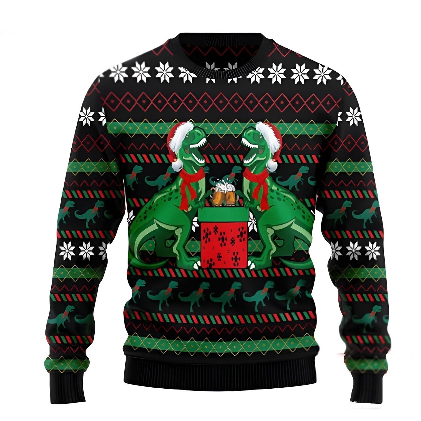 T Rex Drink Ugly Christmas Sweater For Men & Women Christmas Gift Sweater US3422 - WeCustomit