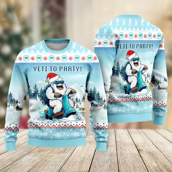Party Funny Bigfoot With Snow Ugly Christmas Sweater For Men & Women Christmas Gift Sweater US2288 - WeCustomit