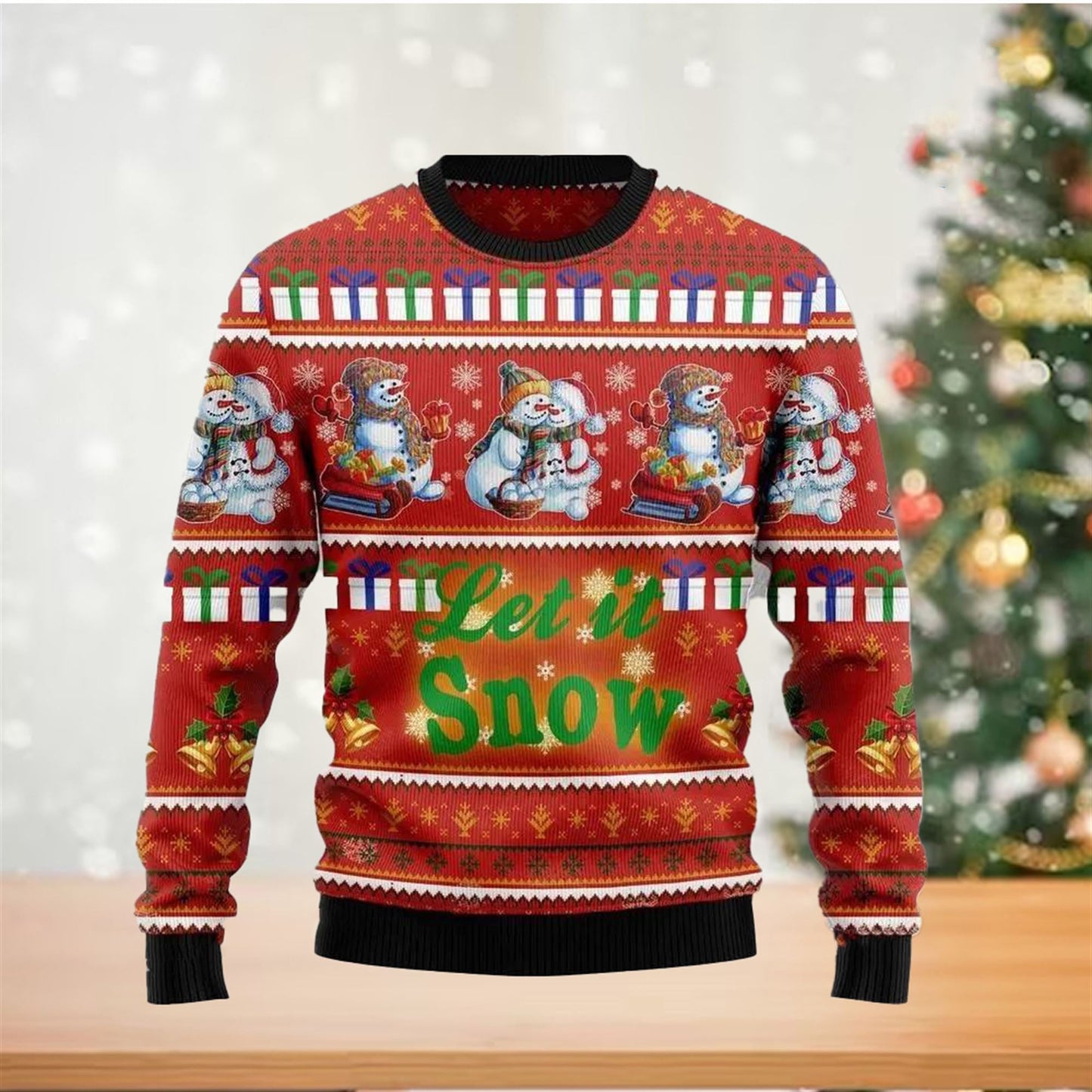 Snowman Let It Snow Ugly Christmas Sweater For Men & Women Christmas Gift Sweater US3296 - WeCustomit