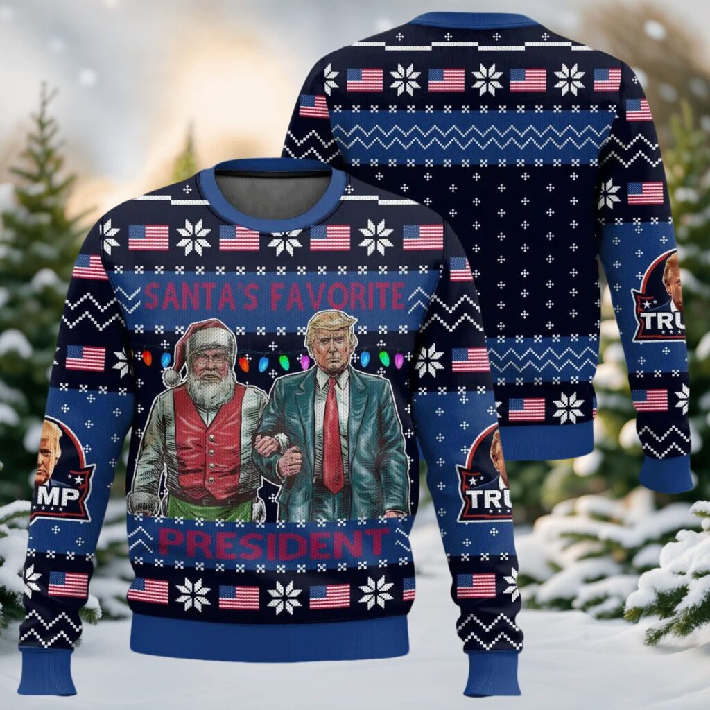 Santa’s Favorite President Trump Christmas Ugly Sweater DL009 - WeCustomit