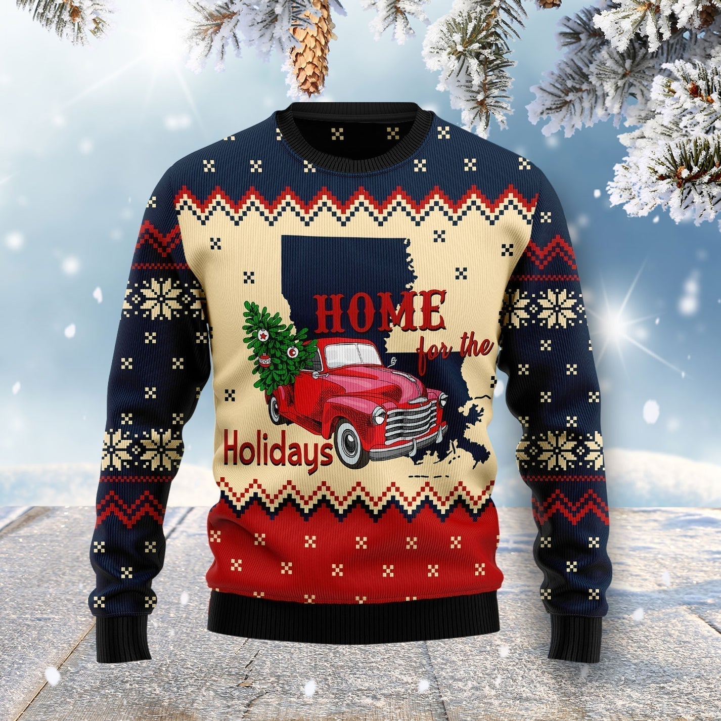 Home For The Holidays Ugly Christmas Sweater For Men & Women Christmas Gift Sweater US3595 - WeCustomit