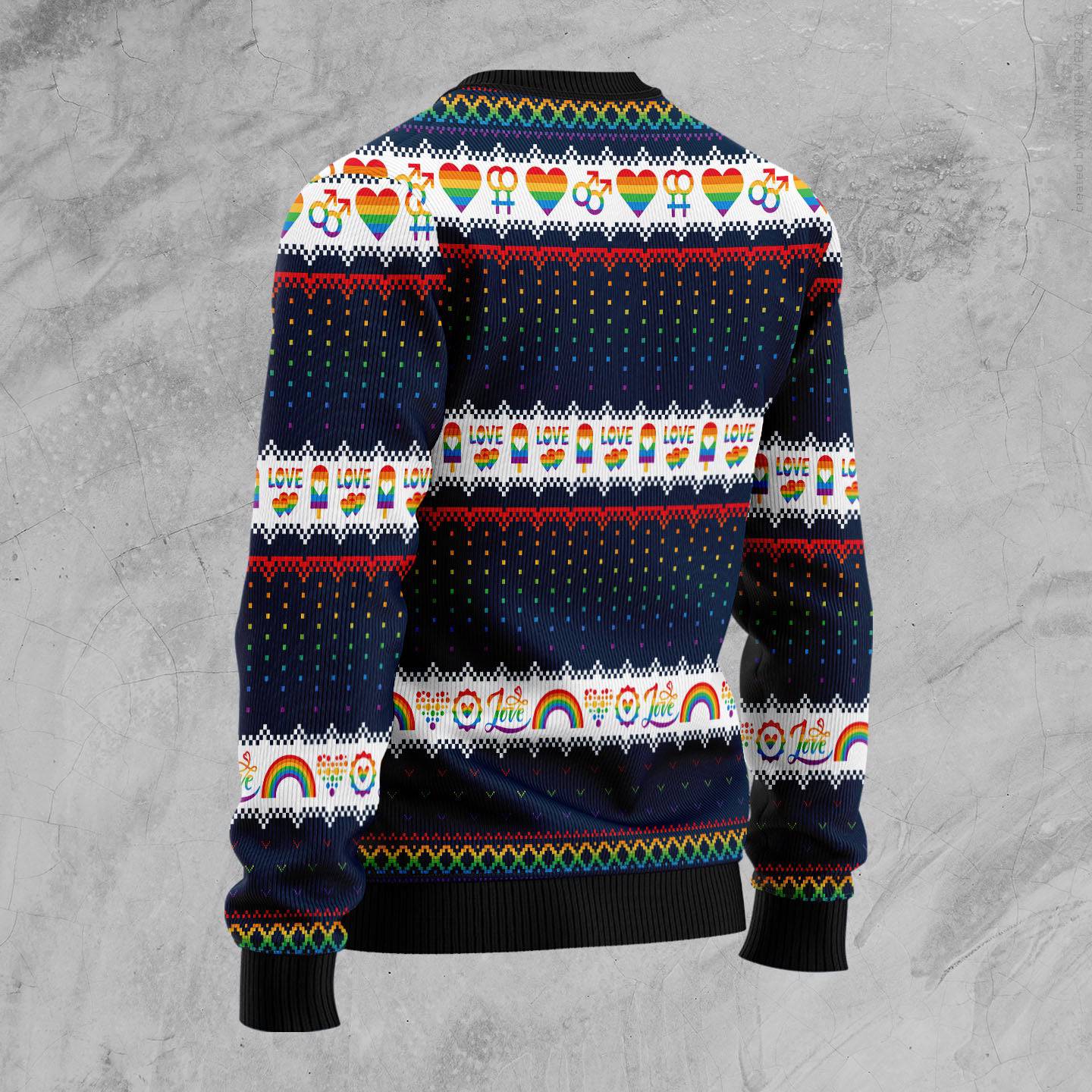 LGBT Heart Ugly Christmas Sweater For Men & Women Christmas Gift Sweater US2388 - WeCustomit