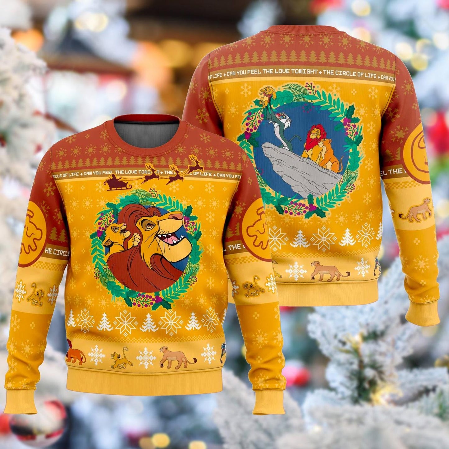 The Lion King Ugly Christmas Sweater, Lion King Santa Xmas Sweatshirt, Lion Movie Xmas Sweatshirt, Christmas Gift For Men Women Kid - WeCustomit