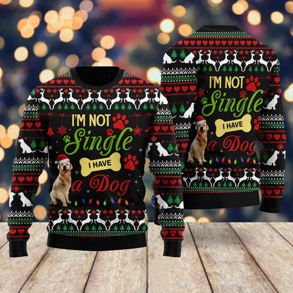 I’m Not Single I Have A Dog Ugly Christmas Sweater For Men & Women Christmas Gift Sweater US2039 - WeCustomit