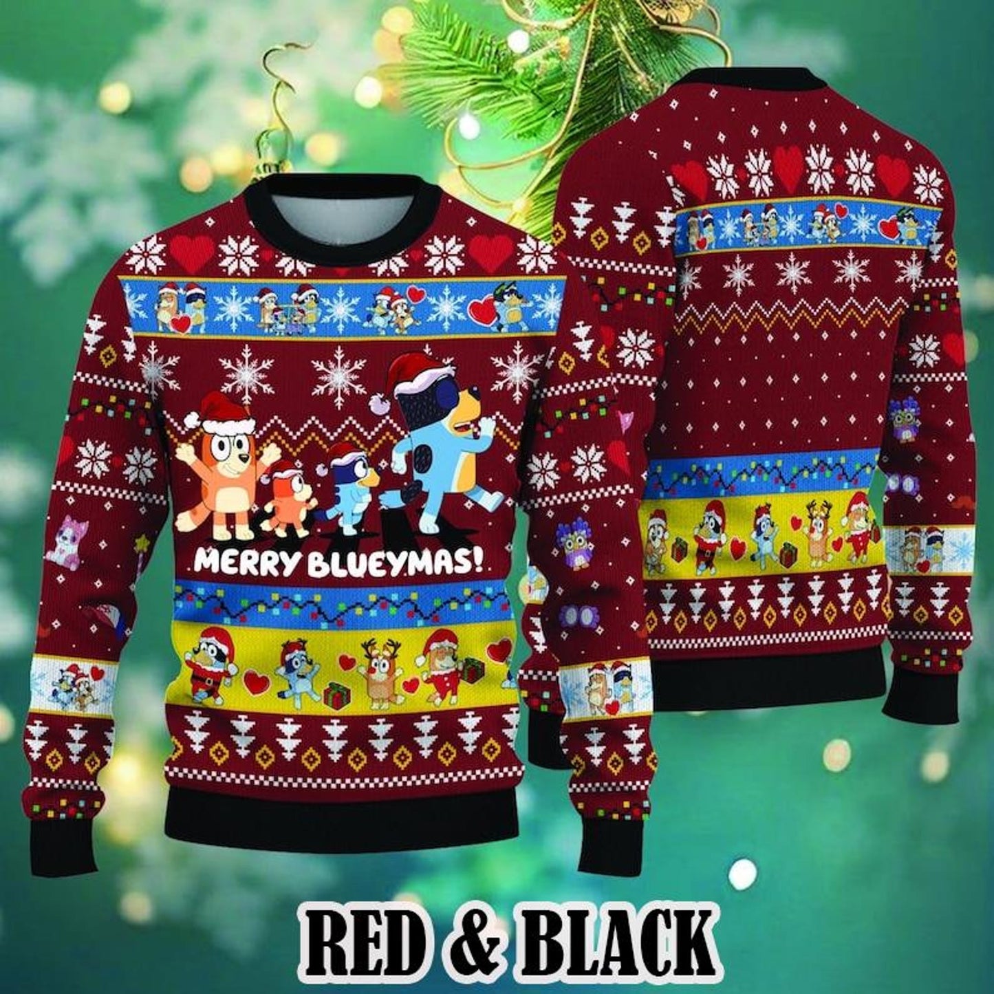 Ugly Christmas Sweater, Blu.e.y Ugly Christmas Sweater, Blue Family Christmas Tree, Christmas Sweatshirt, Family Shirt - WeCustomit