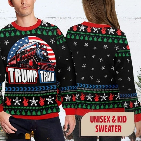 Trump Train Ugly Christmas Sweater DL017 - WeCustomit