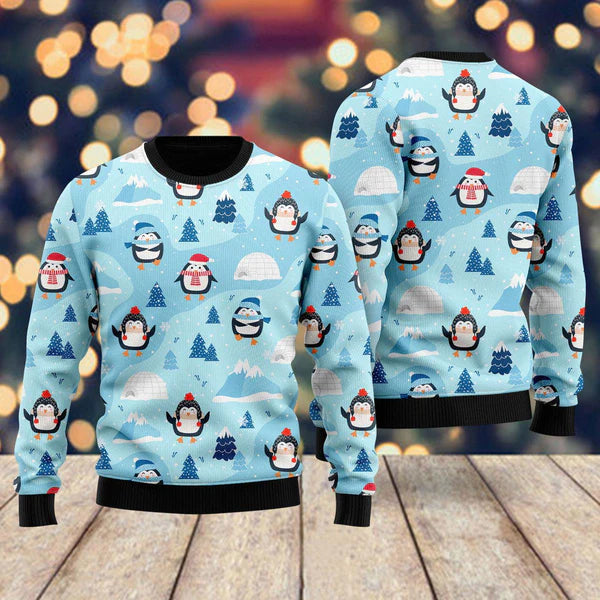 Funny Penguins Christmas Ugly Christmas Sweater For Men & Women Christmas Gift Sweater US1142 - WeCustomit