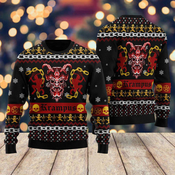 Krampus Horror Ugly Christmas Sweater For Men & Women Christmas Gift Sweater US1843 - WeCustomit