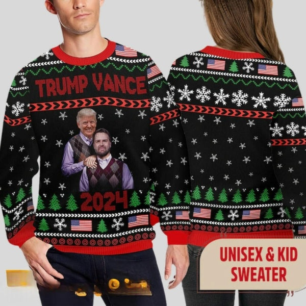 Trump Vance 2024 Step Brothers Ugly Christmas Sweater DL019 - WeCustomit