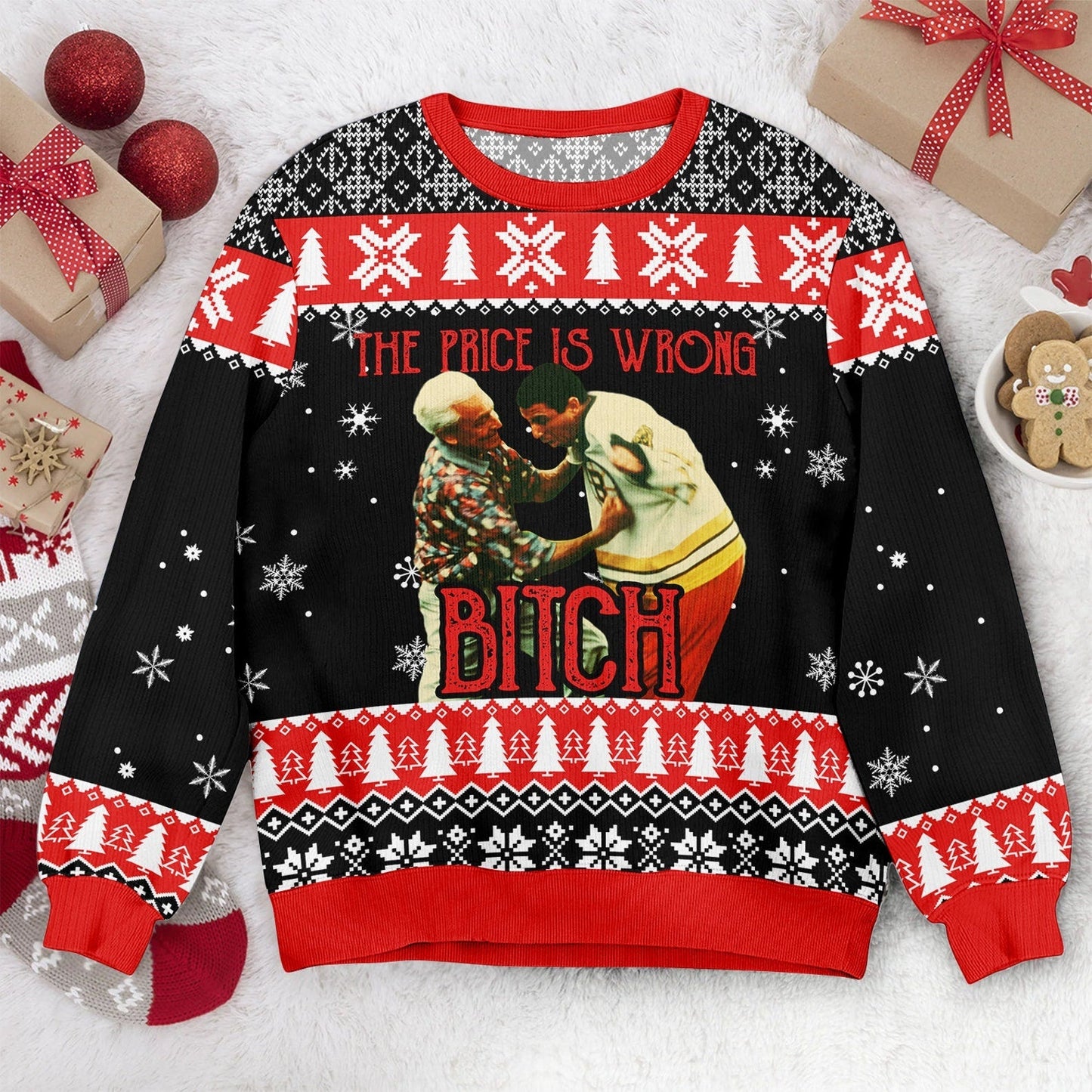 The Price Is Wrong Christmas Ugly Sweater, Retro Quote Sweatshirt, Gift For Him Her Vintage Movies TV Show Quote Unisex Crew Neck Sweatshirt - WeCustomit
