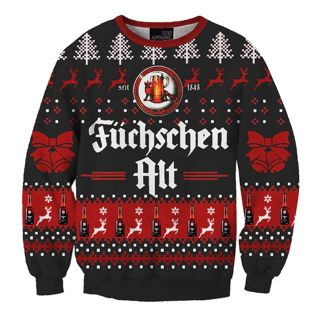Unisex Fox Alt 3D Ugly Christmas Sweater For Men & Women Christmas Gift Sweater BH1141 - WeCustomit
