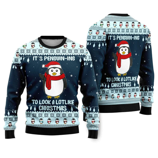 Cute Penguin Ugly Christmas Sweater For Men & Women Christmas Gift Sweater US1595 - WeCustomit