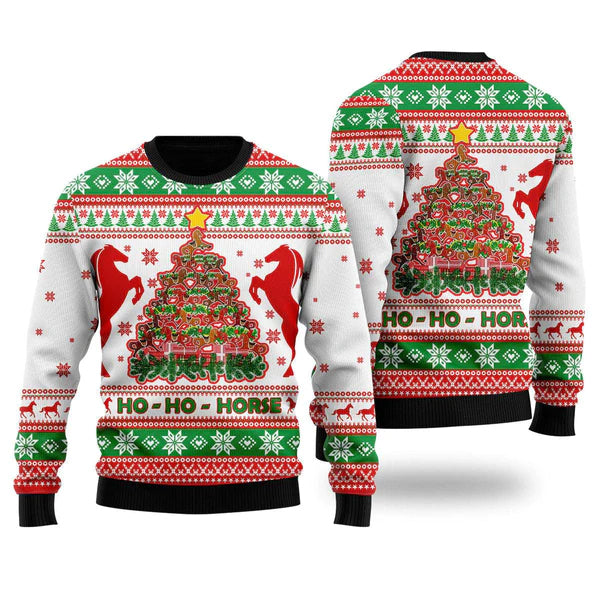 Horse Christmas Tree Ugly Christmas Sweater For Men & Women Christmas Gift Sweater US1375 - WeCustomit