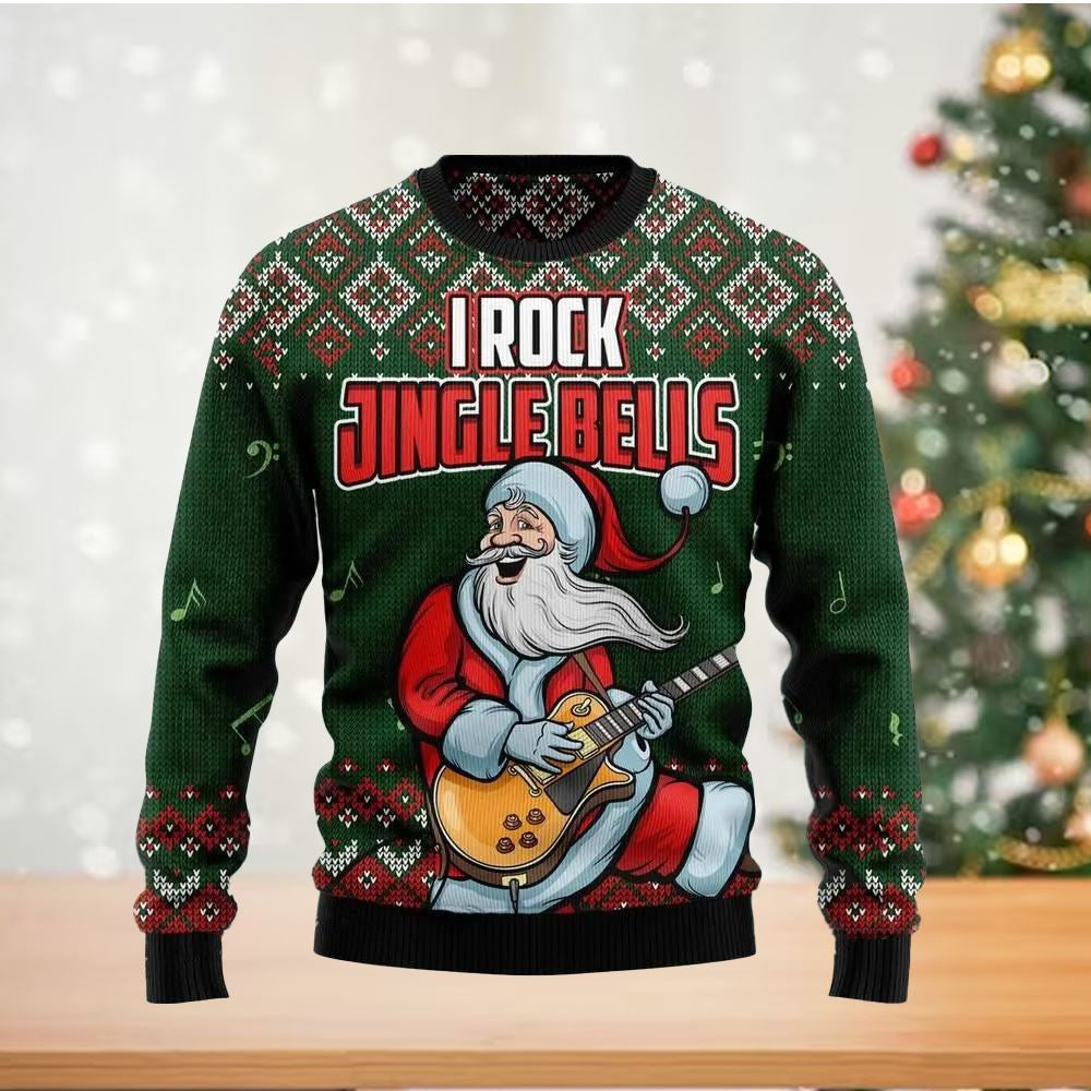 I Rock Jingle Bells Ugly Christmas Sweater For Men & Women Christmas Gift Sweater US2749 - WeCustomit