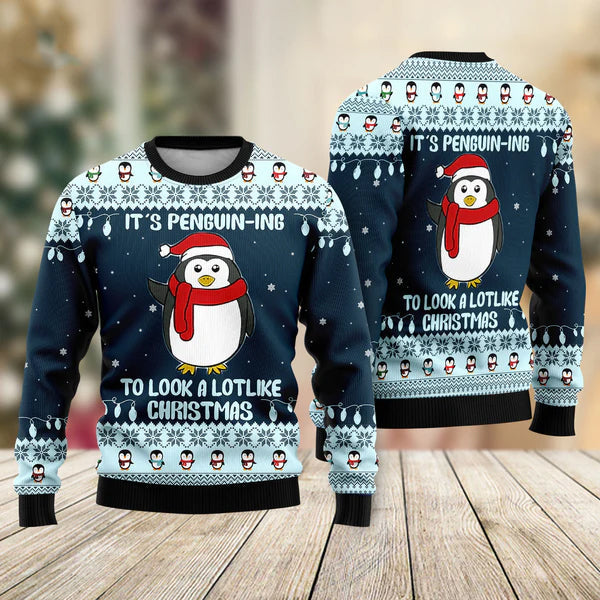 Cute Penguin Ugly Christmas Sweater For Men & Women Christmas Gift Sweater US1595 - WeCustomit