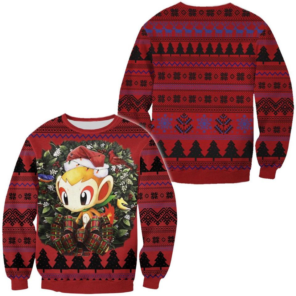 Chimchar Ugly Christmas Sweater For Men & Women Christmas Gift Sweater BH617 - WeCustomit